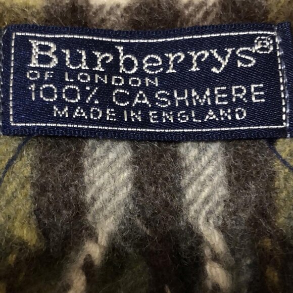 Auth Burberry's - Khaki Gray Multi Cashmere Scarf - Picture 9 of 10